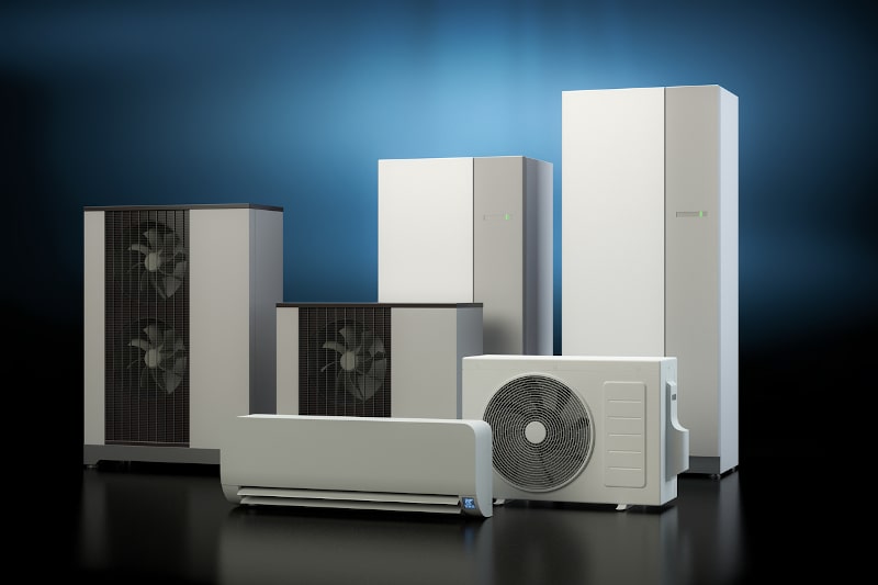 collection of heat pumps